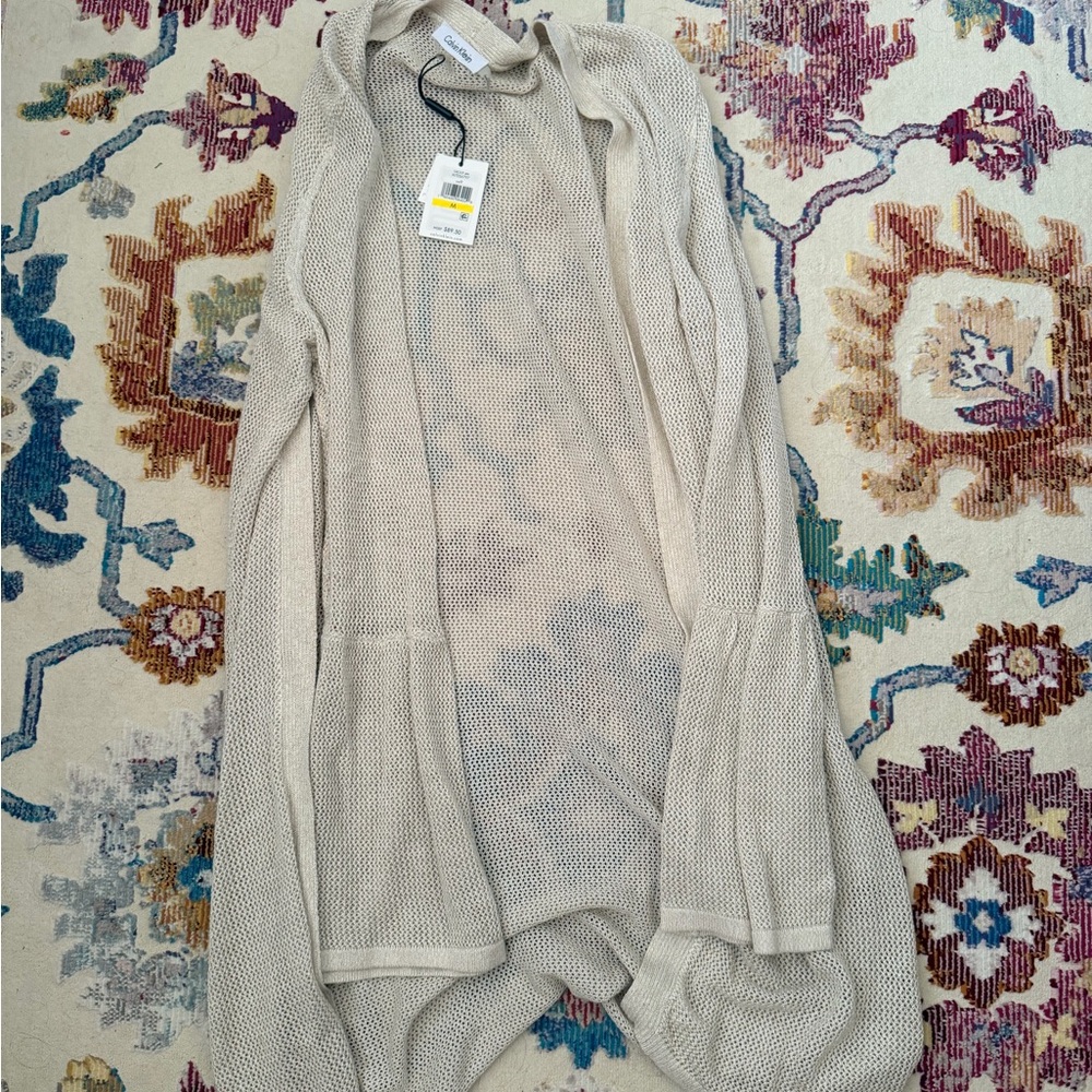 Calvin Klein Beige Open-Front Cardigan